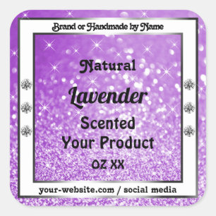 Shimmery Purple Sparkling Glitter Product Labels
