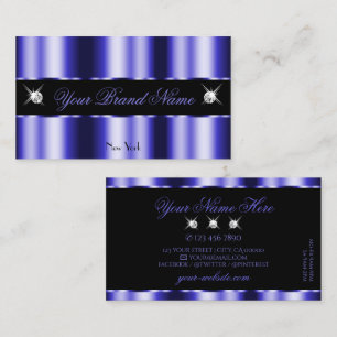Shimmery Royal Blue Black Sparkle Jewels Stylish Business Card