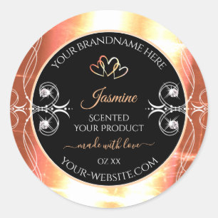 Shimmery Salmon Cream Product Labels Jewels Black