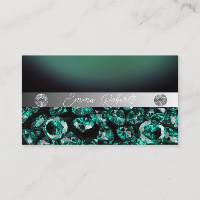 Shimmery Silver Sparkle Glitter Diamonds  Business Business Card (Front)
