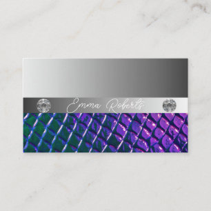 Shimmery Silver Sparkle Glitter Diamonds  Business Card