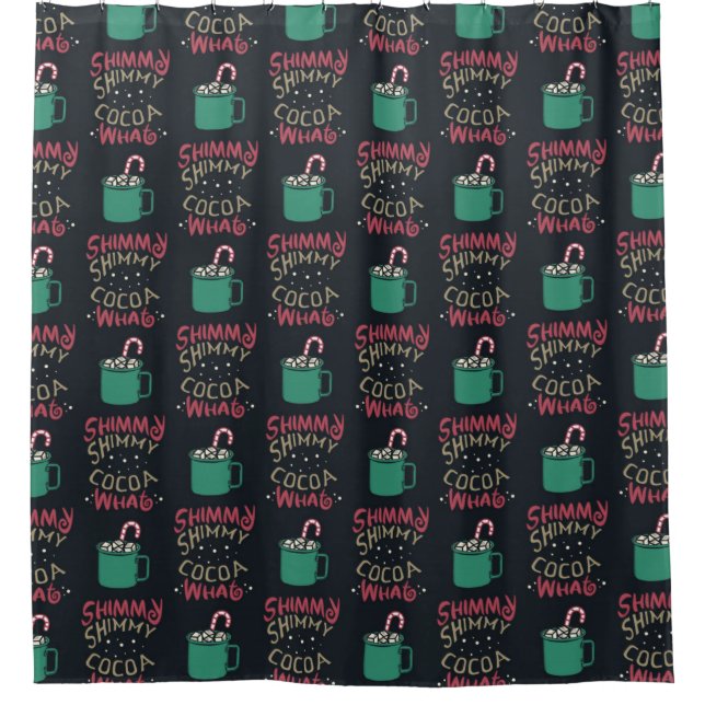 Shimmy Shimmy Cocoa Christmas Pattern Shower Curtain (Front)
