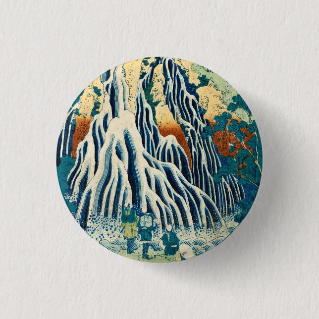 Shimotsuke Kurokami-Yama Kirifuri no Taki Japanese 3 Cm Round Badge (Front)
