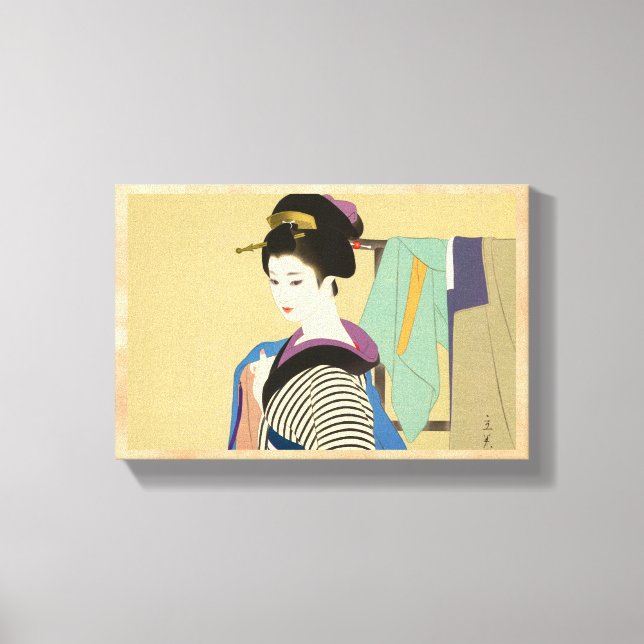 Shimura Tatsumi Two Subjects of Japanese Women Canvas Print (Front)