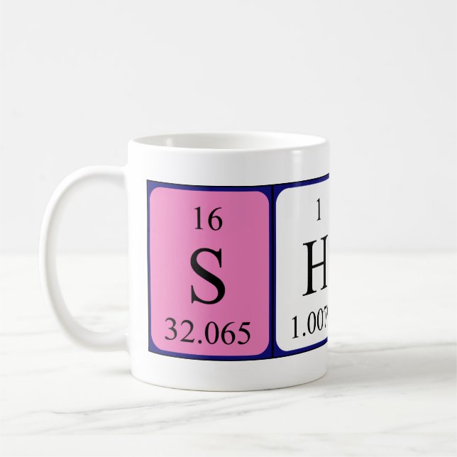 Shin periodic table name mug (Left)