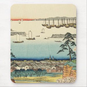 Shinagawa, Japan: Vintage Woodblock Print Mouse Pad
