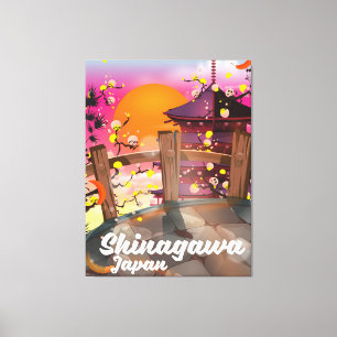 Shinagawa Japanese travel poster Canvas Print