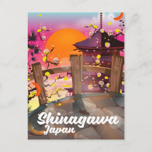 Shinagawa Japanese travel poster Postcard