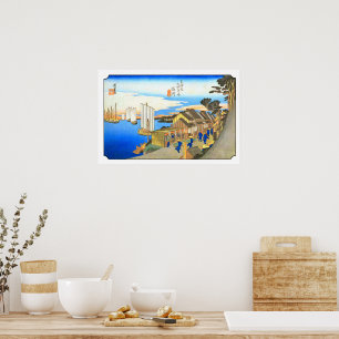 Shinagawa on the Tokaido Utagawa Hiroshige 1830s Poster