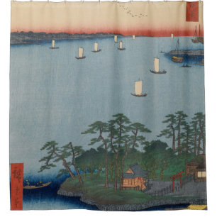 Shinagawa Susaki Vintage Ukiyo-e Japanese Art Shower Curtain