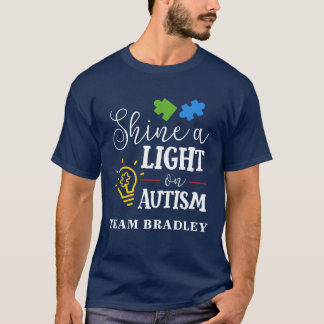 Shine A Light on Autism Personalised Matching Team T-Shirt