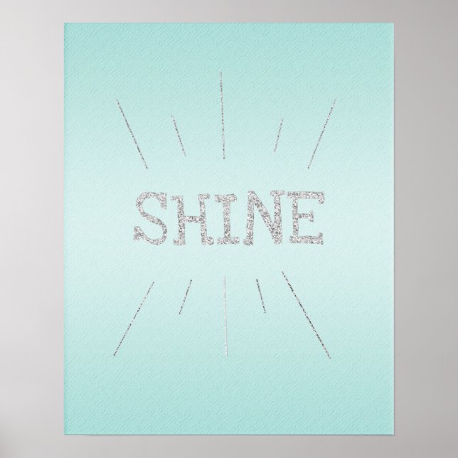 Shine Aqua with Silver Glitter  Poster (Front)