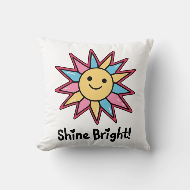 Shine Bright: A Colorful Sun Design Cushion (Front)