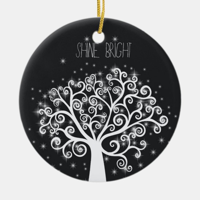 Shine Bright Ceramic Tree Decoration (Front)