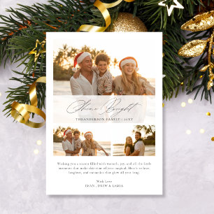 Shine Bright Christmas Tropical 3 Photo Family Holiday Card
