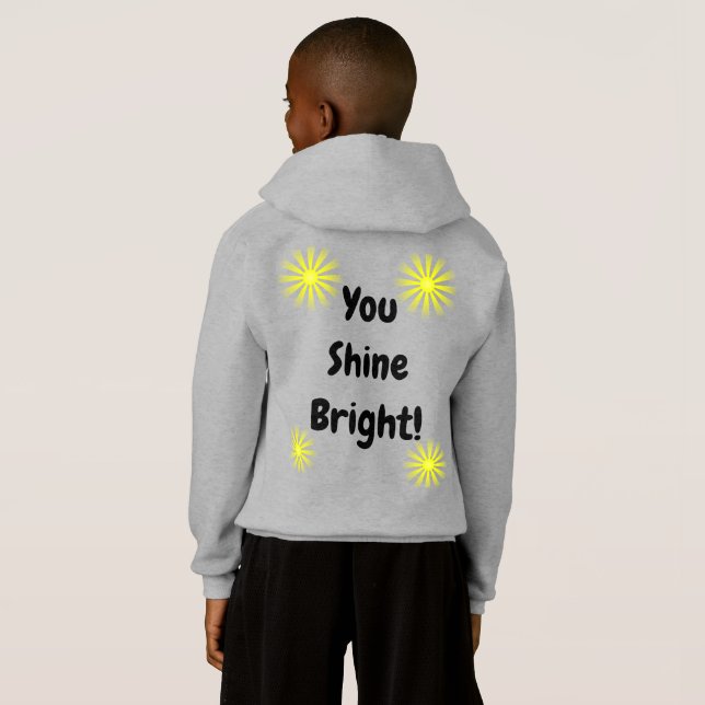 'Shine Bright' Hoodie Kid/Young Adult (Grey) (Back Full)