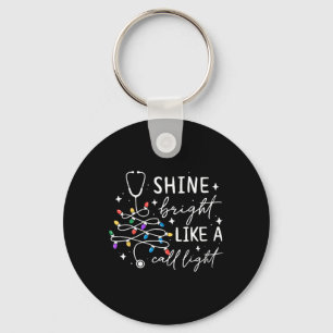 Shine Bright Like A Call Light Nurse Christmas Scr Key Ring