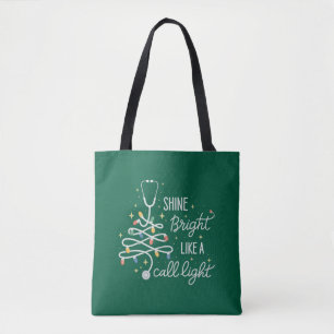 Shine Bright Like A Call Night Nurse Christmas Fun Tote Bag
