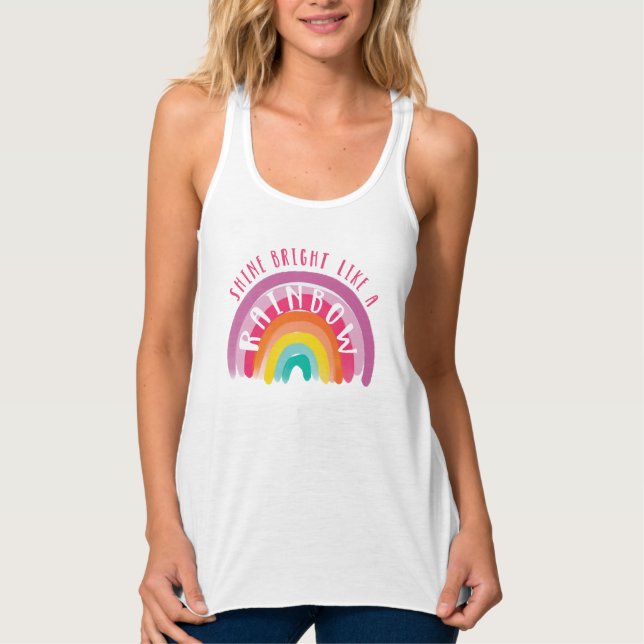 Shine Bright Like A Rainbow Gay Pride LGBTQ Singlet (Front)