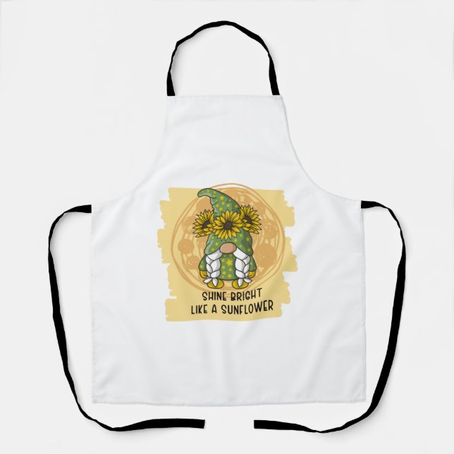 Shine Bright Like a Sunflower Gnome   Apron (Front)