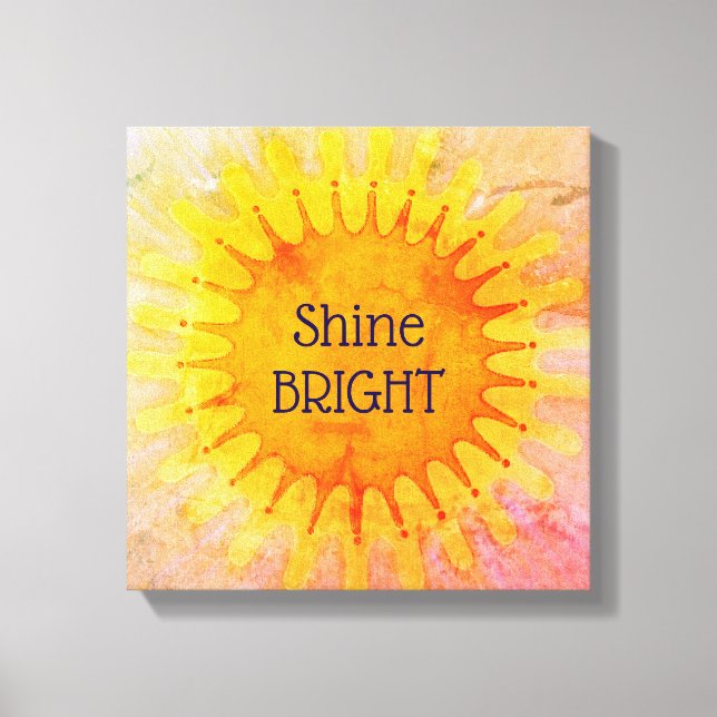 Shine Bright Positive Affirmation Quote Wall Art (Front)