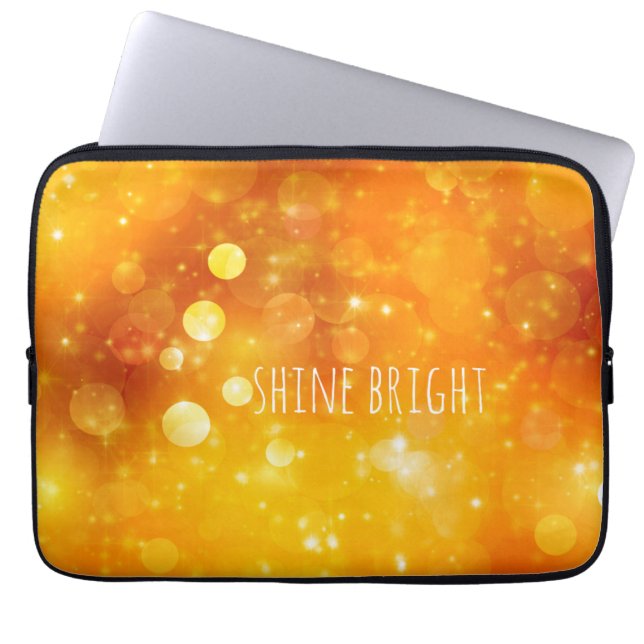 Shine Bright Quote with Sparkle Design Laptop Sleeve (Front)
