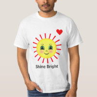 Shine Bright Red Rising Sun Rays with Happy Face