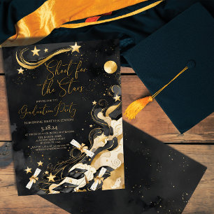 Shine Bright: Shoot for the Stars Graduation Party Invitation