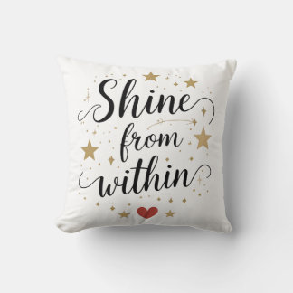 Shine From Within – Celestial Self-Love Quote Cushion