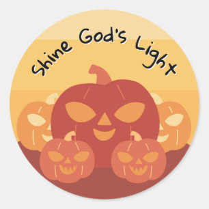 Shine God’s Light Pumpkin Classic Round Sticker
