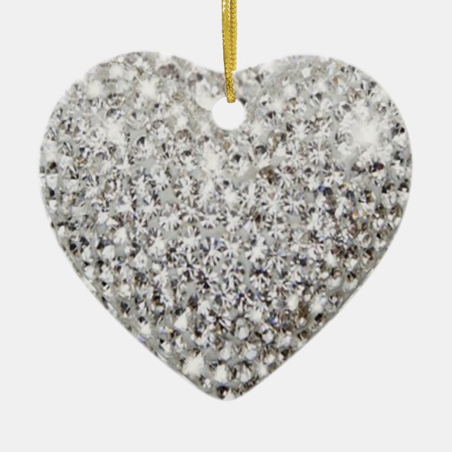Shine heart adorn ceramic tree decoration (Front)