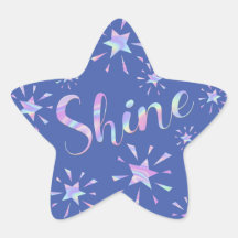 Shine Inspirational Quote with Rainbow Text