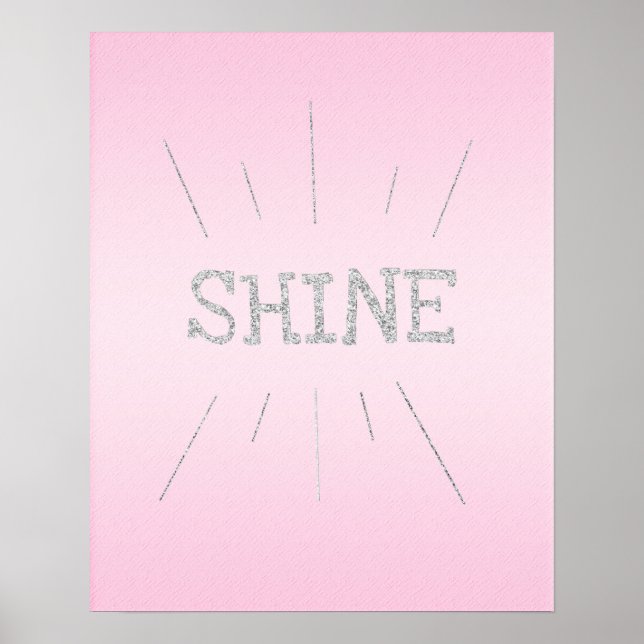Shine Light Pink with Silver Glitter  Poster (Front)