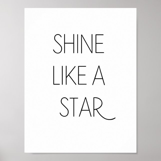 SHINE LIKE A STAR - Minimalist Poster (Front)