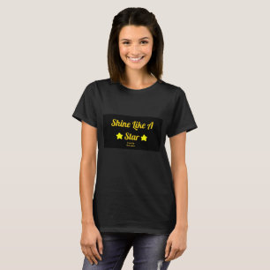 Shine Like A Star Women's Black T Shirt