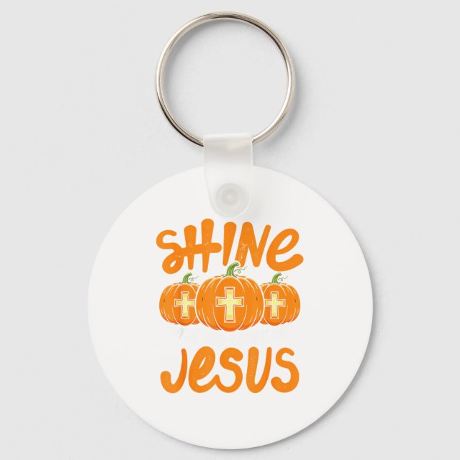 Shine Like The Light Of Jesus Christian Jack O Lan Key Ring (Front)