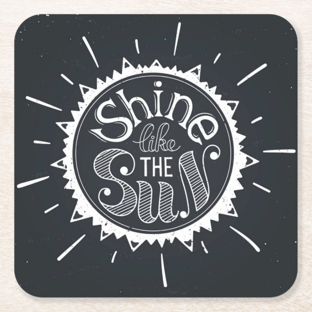 Shine Like The Sun Square Paper Coaster (Front)
