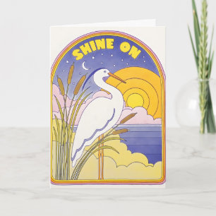 Shine On Heron Letterpress Card