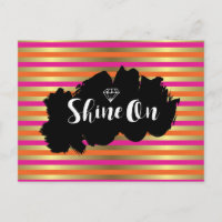 Shine On Pink, Pink & Faux Gold Metallic Stripe