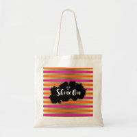 Shine On Pink, Pink & Faux Gold Metallic Stripe