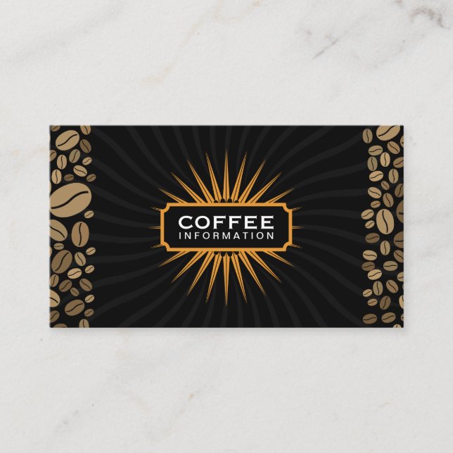 Shine Ornamental Element Coffee Beans Business Card (Front)