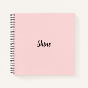Shine Pink Modern Minimalist Design Notebook