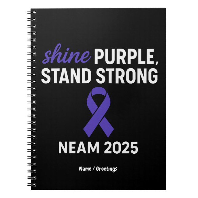 Shine Purple Stand Strong NEAM 2025 Epilepsy  Notebook (Front)