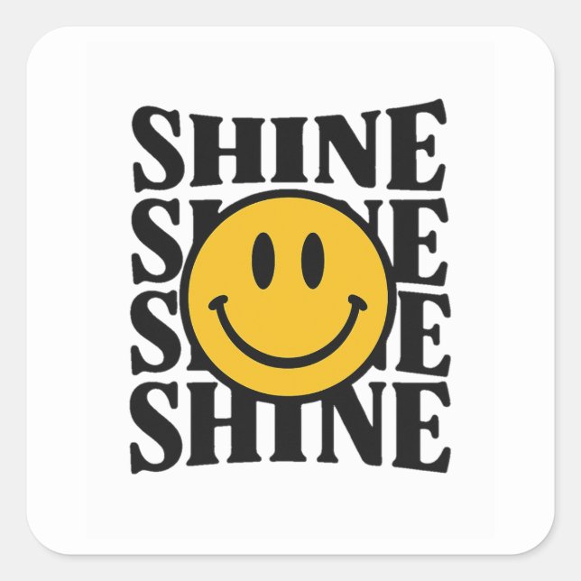 SHINE Retro Smiley Face Bold Typography Sticker (Front)
