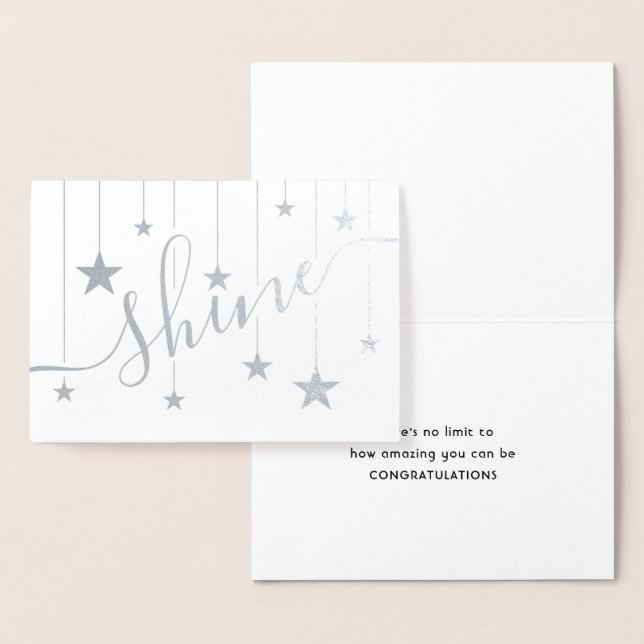 SHINE Suspended Stars Birthday or Congratulations Foil Card (Display)