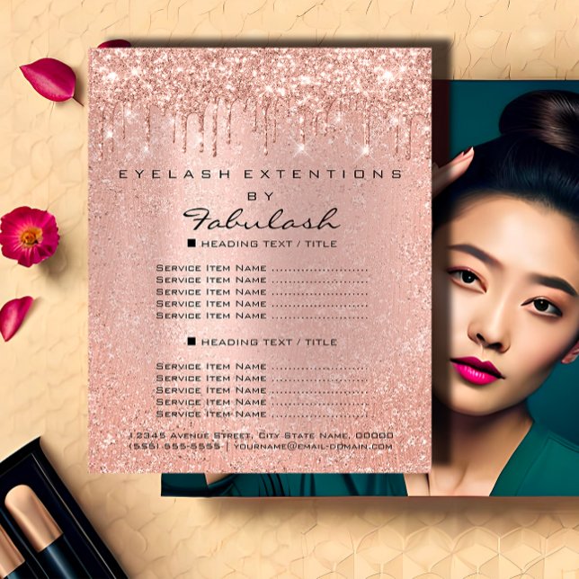 Shine with Elegance: Makeup Beauty Salon Hair Rose Flyer (Makeup Beauty Salon Hair Rose Glitter Flyer Drips)