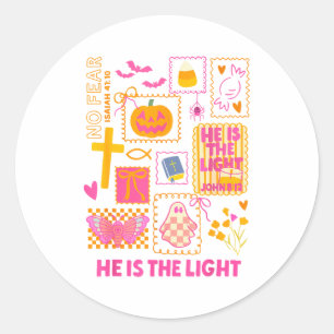 Shine With The Light Of Jesus Christian Halloween Classic Round Sticker