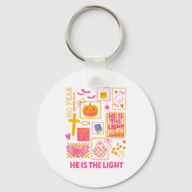 Shine With The Light Of Jesus Christian Halloween  Key Ring (Front)