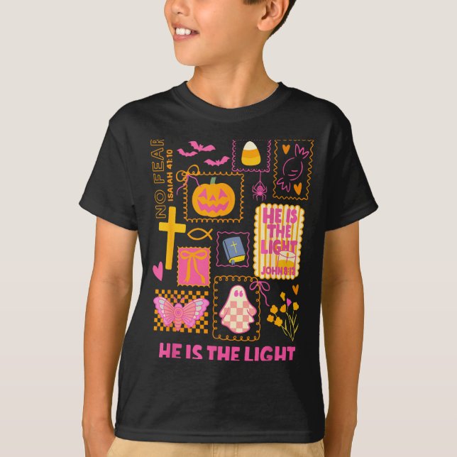 Shine With The Light Of Jesus Christian Halloween  T-Shirt (Front)