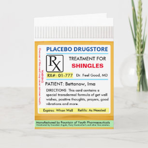 SHINGLES RX Prescription for Health Get Well  Card
